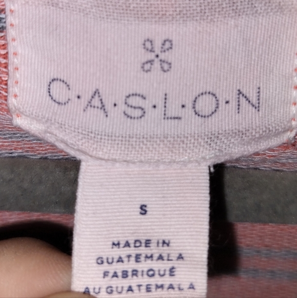 NWOT CASLON V-Neck Striped Hoodie Pull Over - Picture 2 of 5